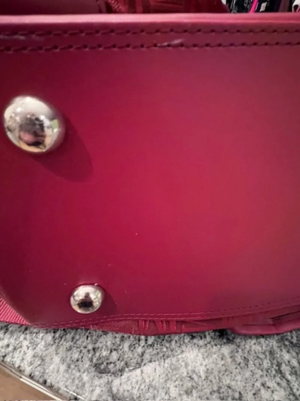 ISAAC MIZRAHI Red Tote duffle Bag Monogram Pattern Spacious w/Handles & Strap